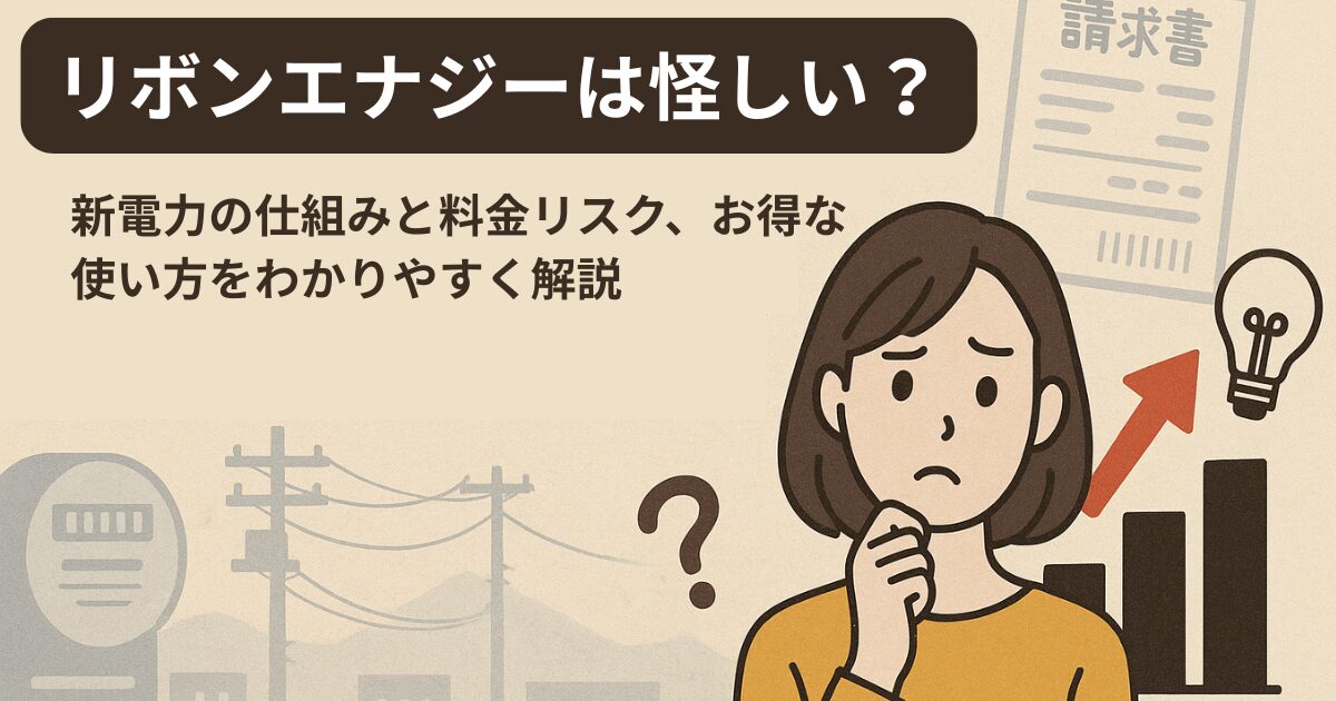 リボンエナジーは本当に怪しい？ 新電力の仕組みと料金リスク、お得な使い方をわかりやすく解説