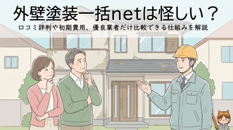 外壁塗装一括netは怪しい?口コミ評判や初期費用、優良業者だけ比較できる仕組みを解説