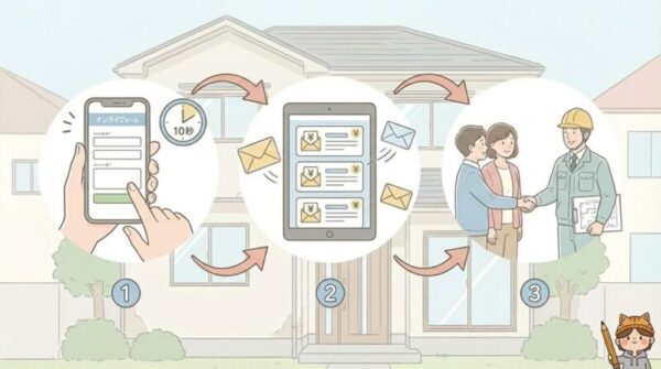 外壁塗装一括netの利用手順|10秒入力で見積もり依頼できる流れ