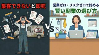 ハウスクリーニングは集客できないと即死。失敗事例から学ぶ、営業ゼロ・リスクゼロで始める「賢い副業」の選び方