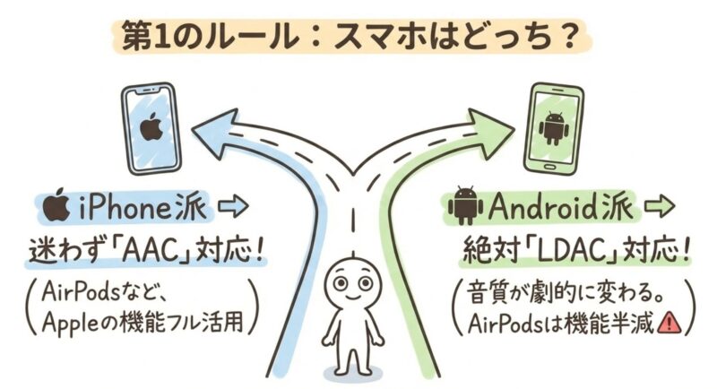 まず最初に確認してほしいこと。スマホはiPhoneですか、Androidですか？