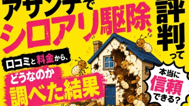 アサンテでシロアリ駆除、評判って本当に信頼できる？口コミと料金から、どうなのか調べた結果