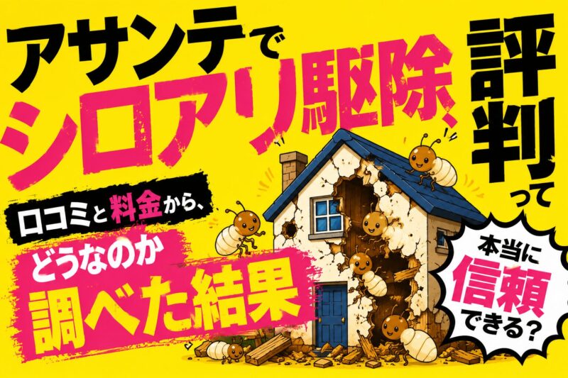 アサンテでシロアリ駆除、評判って本当に信頼できる?口コミと料金から、どうなのか調べた結果