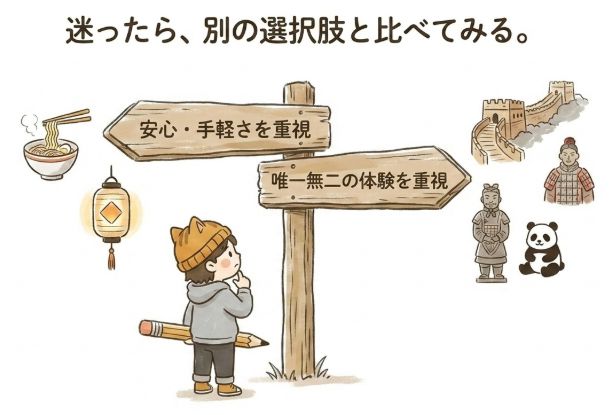 迷ったら別の選択肢と比べてみる