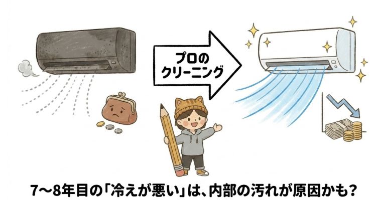 7~8年目の「冷えが悪い」は、内部の汚れが原因かも