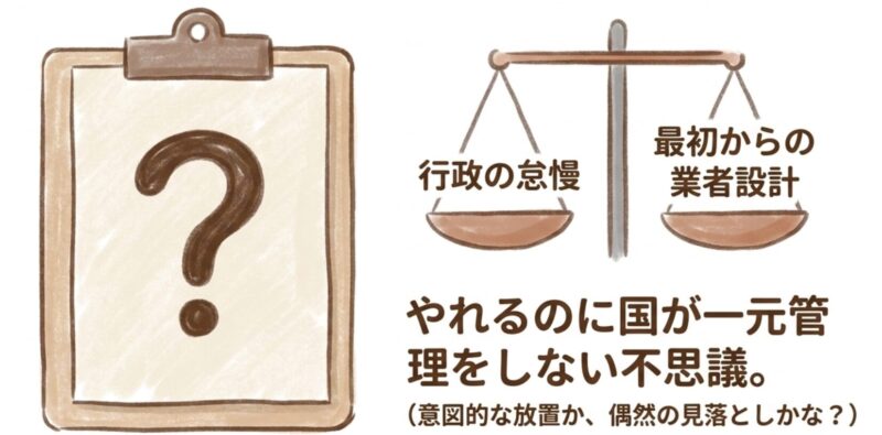 やれるのに国が一元管理しない不思議