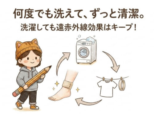 遠赤外線フリーバンドは何度も洗えて、ずっと清潔