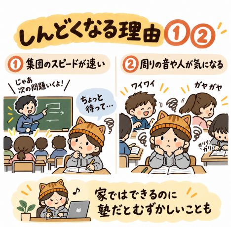 塾でしんどくなる理由①②