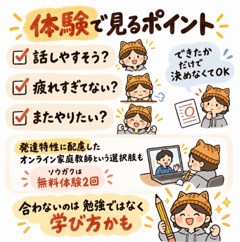 体験で見るポイント