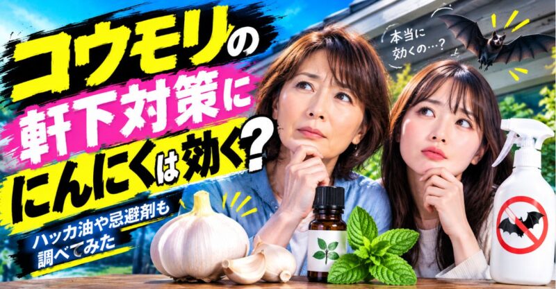 コウモリの軒下対策ににんにくは効く?ハッカ油や忌避剤も調べてみた