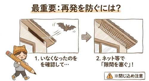 ネットや侵入口の封鎖で再発を防ぐ