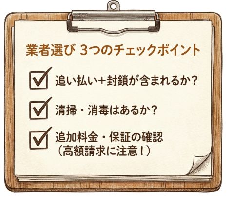 業者選び 3つのチェックポイント